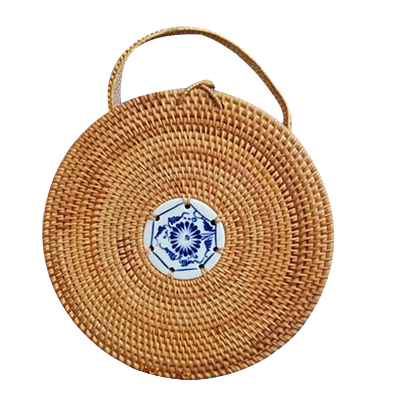 Rattan Top Handle Bag